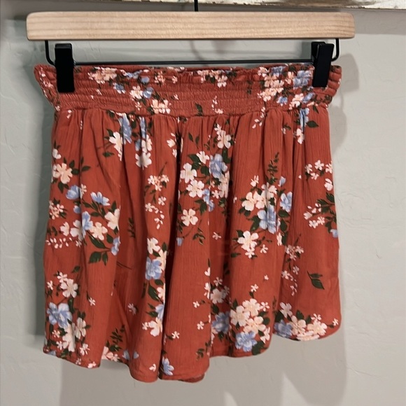 American Eagle Shorts Skirt Floral Flowy Fall Vintage Y2K Culotte India Elastic - Picture 4 of 12